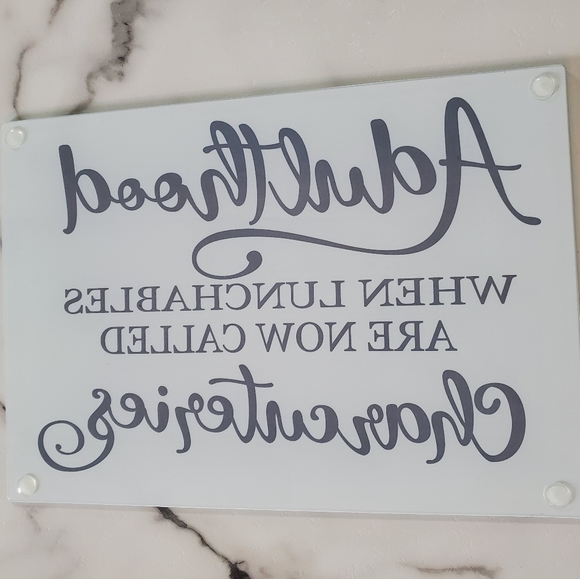 Adulthood when lunchables are now called charcuteries Glass Cutting Board - Picture 4 of 7